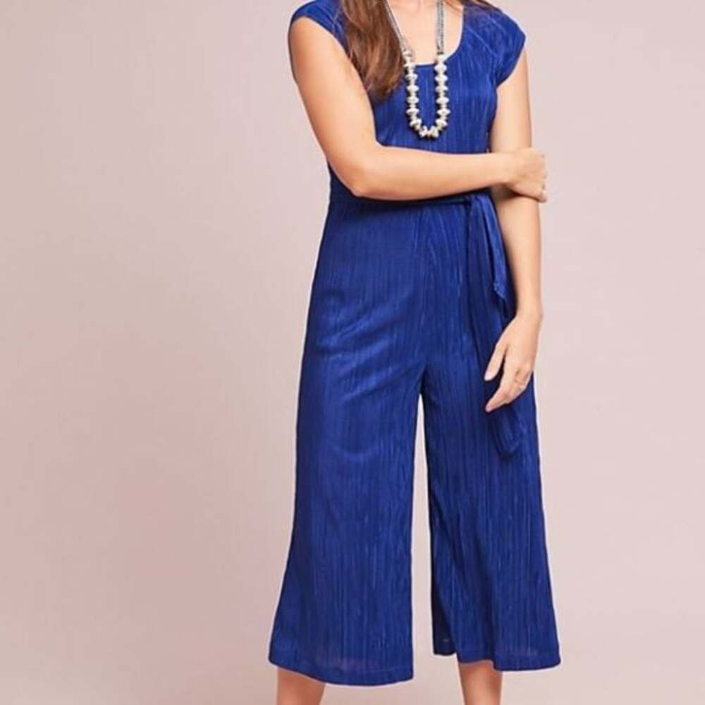 Anthropologie Maeve Size 8 Blue Sonata Jumpsuit